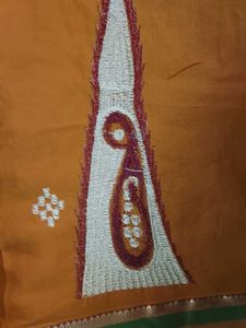 Orange Embroidered Saree