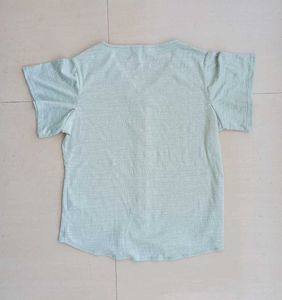 Imported Soft Mint Button-Up Top