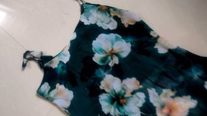 Flowy Floral Print Top with Tie Straps