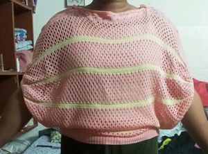 Pink Crochet Sweater