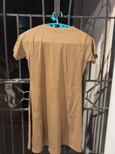 Brown Casual T-Shirt Dress