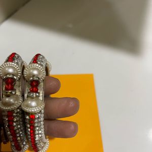 Studded Pearl Bangles
