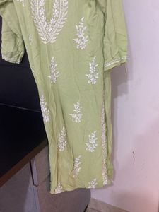 Elegant Lime Green Chikankari Kurta