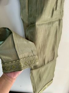 Mehndi gree/Olive Green Designer sleeve suit pant
