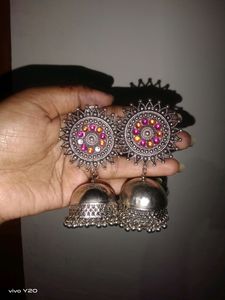 Oxidised Jumka Earring
