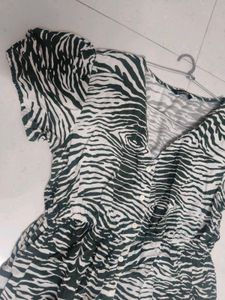 Stylish aesthetic Zebra Print Button-Up midi Dress