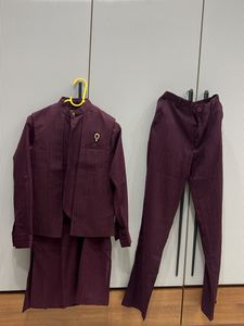 14 years Boy’s Maroon Kurta Set with Jacket