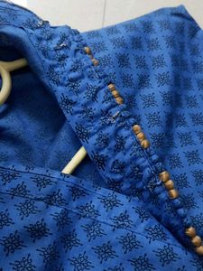 Boys navy Blue Kurta with golden Pants
