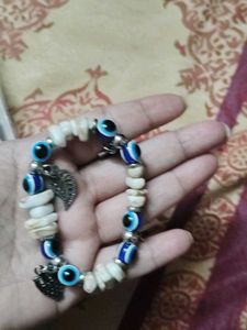 Evil Eye Bracelet with Shell Beads