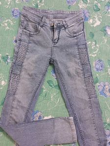 Light Wash Embroidered Jeans