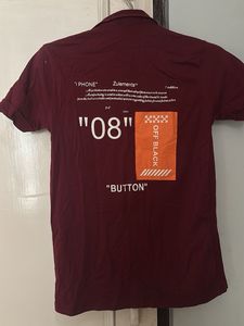 Maroon Short Sleeve Shirt with Graphic Print