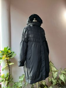 Black long puffer jacket