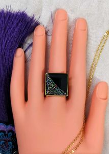 Unique Black Square Ring
