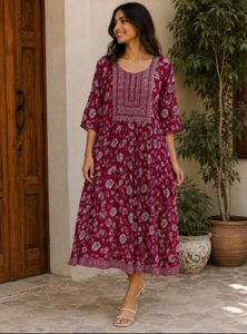 Boho Floral Print Maxi Dress