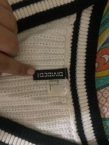 V-Neck Striped Knit Vest