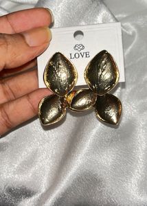 Gold Leaf Statement Earrings