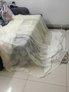 Elegant Lace Overlay Fabric