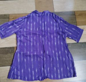 Vibrant Purple Ikat Print Tunic Top
