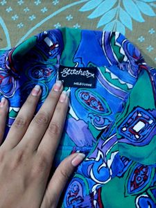 Vibrant Paisley Print Silk Blouse