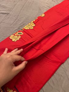 Red Embroidered Kurta Set 3 piece