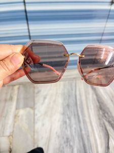 Stylish Pink Hexagonal Frame Sunglasses