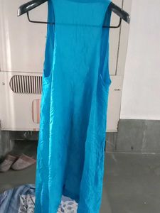 Blue Sleeveless Duster