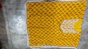 Yellow Printed Kurta kaftan
