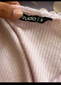 Cropped Ribbed Top with Lace Trim