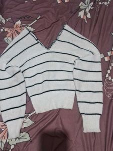 Striped Knit Sweater Top