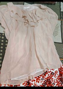 Chic Ruffled Blouse and Floral Skirt Set