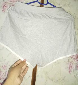 Grey Cherry Print Shorts