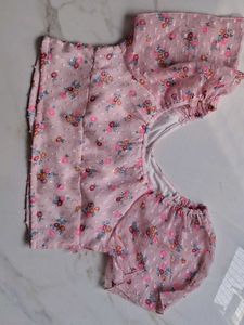 Pink Floral Sheer Puff Sleeve Top