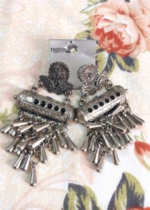 Silver Tone Dangler Drop Earrings