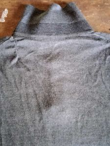 ARROW rare half button collar sweater charcoal