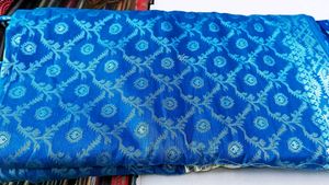 Vibrant Blue jamdani cotton blouse pics with Intri