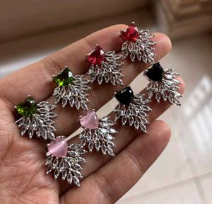 Sparkling Heart Stud Earrings