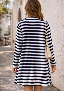 NEW Striped Open Front Cardigan