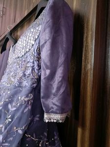 Lavender Ruffled Anarkali Dress