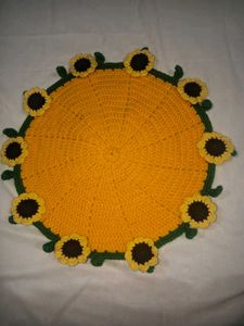 Handmade Crochet Sunflower Doily