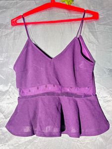 SHEIN Purple Peplum Cami Top