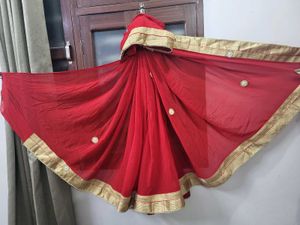 Beautiful Red saree in pure fabric