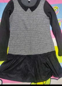 Striped Top with Collar Detail