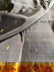 Silver Pure Silk Kanjivaram Saree