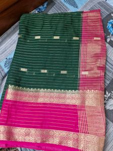 Crepe mysore Silk Saree and blouse