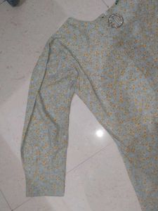 Floral Print Blouse with Embellishment