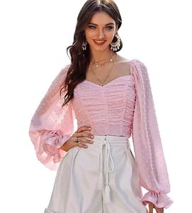 Pink Polka Dot Crop Top