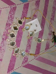 Elegant Mirror Work Necklace Set
