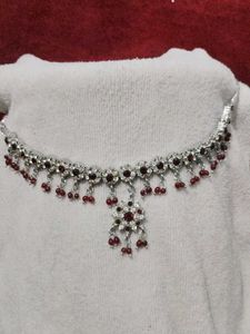 Stunning Red &amp; Crystal Choker Necklace