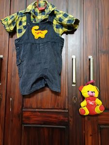 Combo Of Dungaree, Shirt And A Hat