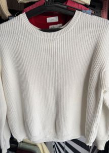 Cream Knit Pullover Sweater